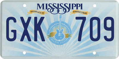 MS license plate GXK709