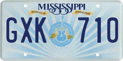 MS license plate GXK710