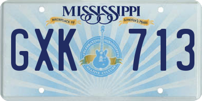 MS license plate GXK713