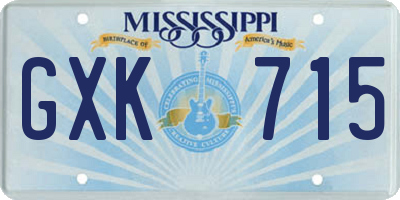 MS license plate GXK715