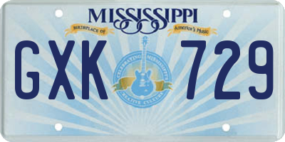 MS license plate GXK729