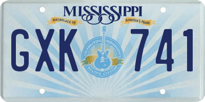 MS license plate GXK741