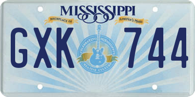 MS license plate GXK744
