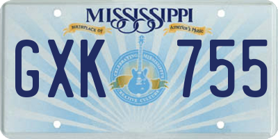 MS license plate GXK755