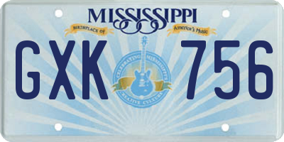 MS license plate GXK756
