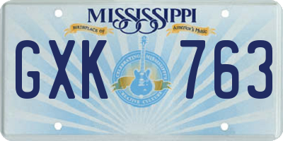 MS license plate GXK763