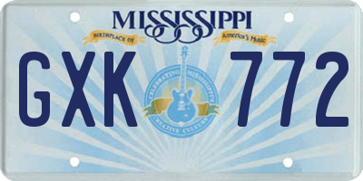MS license plate GXK772