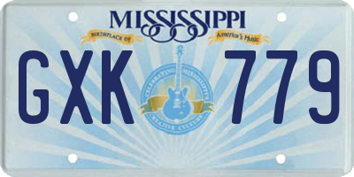 MS license plate GXK779