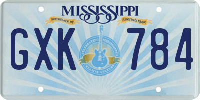 MS license plate GXK784