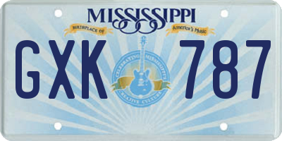 MS license plate GXK787