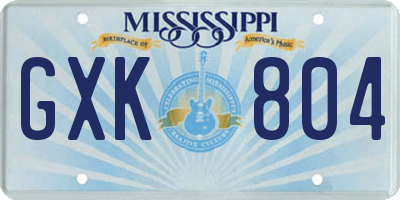 MS license plate GXK804