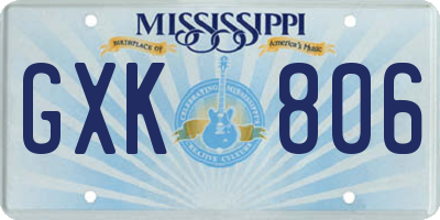 MS license plate GXK806