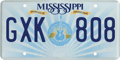 MS license plate GXK808