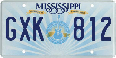 MS license plate GXK812