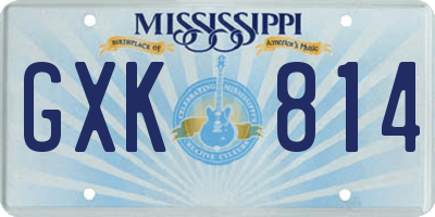 MS license plate GXK814