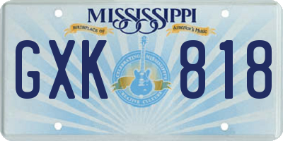 MS license plate GXK818