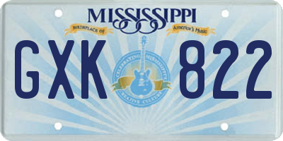 MS license plate GXK822