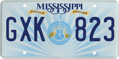 MS license plate GXK823