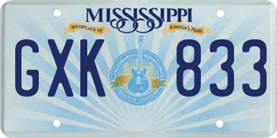 MS license plate GXK833