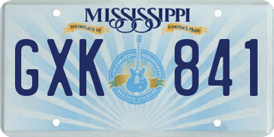MS license plate GXK841