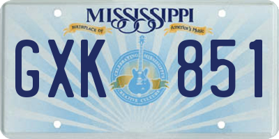 MS license plate GXK851