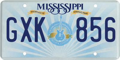 MS license plate GXK856