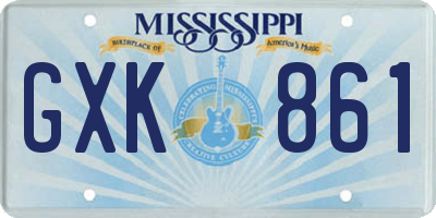 MS license plate GXK861