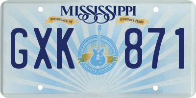 MS license plate GXK871