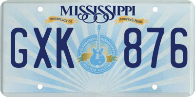 MS license plate GXK876
