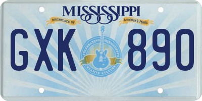 MS license plate GXK890