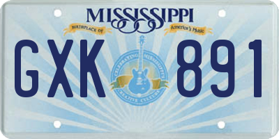 MS license plate GXK891