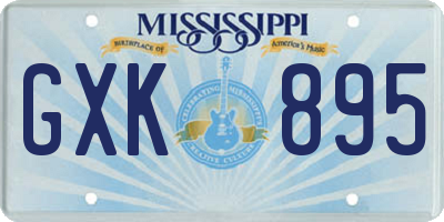 MS license plate GXK895