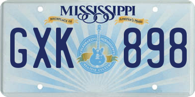 MS license plate GXK898