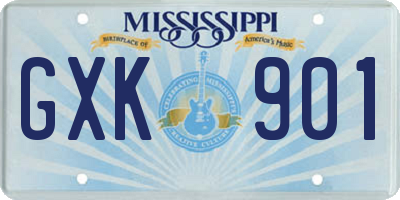 MS license plate GXK901