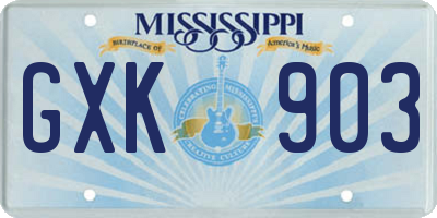 MS license plate GXK903