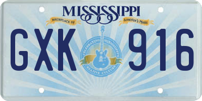 MS license plate GXK916