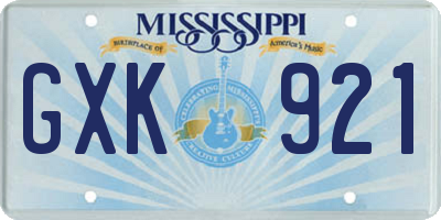 MS license plate GXK921