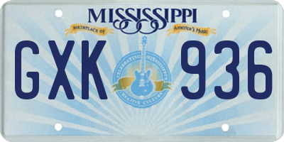 MS license plate GXK936