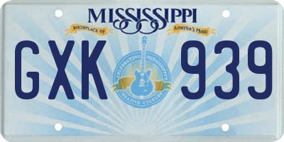 MS license plate GXK939