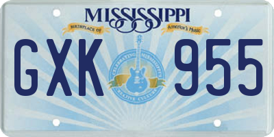 MS license plate GXK955
