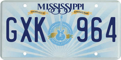 MS license plate GXK964