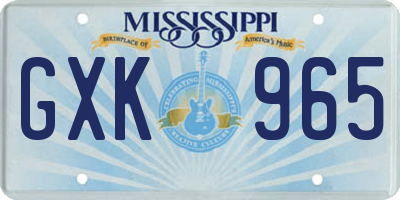 MS license plate GXK965