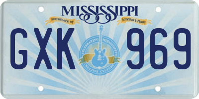 MS license plate GXK969