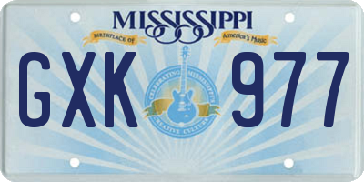 MS license plate GXK977