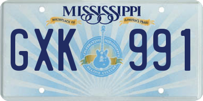 MS license plate GXK991