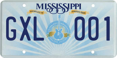 MS license plate GXL001