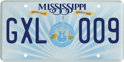MS license plate GXL009
