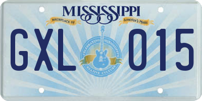 MS license plate GXL015