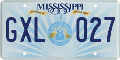 MS license plate GXL027