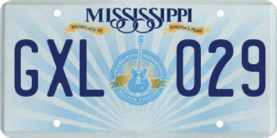 MS license plate GXL029